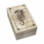 Sea Horse & Mermaid Scrimshaw Bone Jewelry Trinket Box Antique Vintage Style