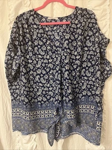 Damenbluse Beacon Apparel 2x Boho blau-weiß  - Bild 1 von 3