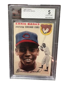 ERNIE BANKS 1954 TOPPS BASEBALL ROOKIE CUBS #94 EXCELLENT RC BVG 5 - Picture 1 of 2