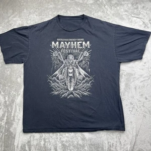 T-shirt nera anni 2000 Y2K Rockstar Energy Drink MAYHEM Festival 2013 taglia XL - Foto 1 di 6