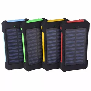 Solar Power Bank Qi Portable Charger 20000mah External Battery 2 USB Dual All Ce - Picture 1 of 5