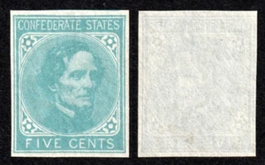 US CSA Stamp Confederate States 5c Blue New York Counterfeit single c1890s-1900s - Picture 1 of 1