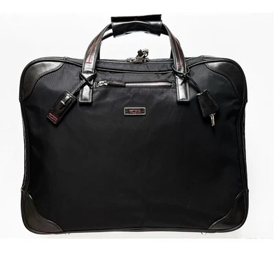 【RARE】TUMI ❖ Classic Travel Weekender Carry On Black Nylon Leather Trim - 48724D - Image 1 of 4