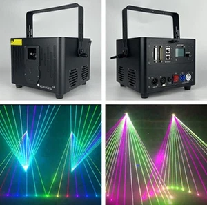 2PC 10W 30K RGB ILDA Animation Laser Light Blootooth DJ Stage Light Full Color - Picture 1 of 14