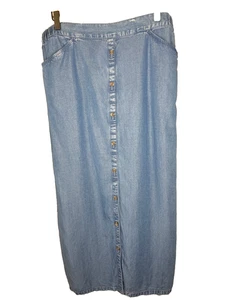J Jill Denim Midi Skirt Ladies Size MED Boho Western Casual Coastal - Picture 1 of 7