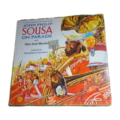 John Philip Sousa On Parade Longines Frederick Fennell 4 LP/Book Box Set VG Foto 1 de 4