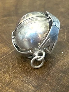 Vintage großer Sterling Foto Kugel Medaillon Anhänger signiert TC-200 Mexiko 6 Tafeln - Bild 1 von 14