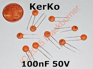 5, 10x 104p 100nF 50V Kerko DIP Keramik-Scheiben-Kondensator Ceramic Capacitor - Bild 1 von 3