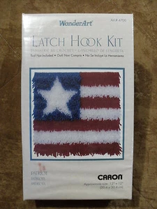 Wonder Art Riegel Haken Kit "Patriot" Flagge #4700 von Caron 12"x12" - Neu & Versiegelt - Bild 1 von 5