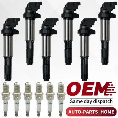 6X Ignition Coil & 6 Spark Plug For BMW 325i 328i 330i 530i X3 X5 X6 UF515 UF522 - Image 1 of 4