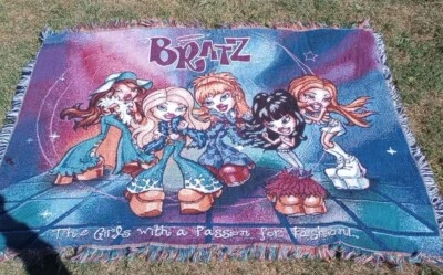 Vintage BRATZ Northwest Co. Official Woven Tapestry Throw Blanket 58" x 45" Y2K - Image 1 of 4