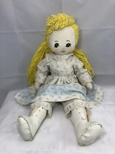 Vintage handgefertigte blonde Stoff Stoff Stoffpuppe  - Bild 1 von 22