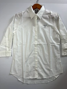 Blusa top mujer Tesla blanca con botones talla pequeña manga 3/4 - Imagen 1 de 7
