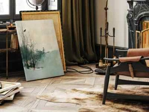 White Green Japanese Painting of Bird Unframed Canvas Print Australian Wall Art - Picture 1 of 4