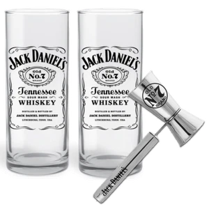 Jack Daniels Highball Glasses And Jigger Gift Pack - Picture 1 of 2