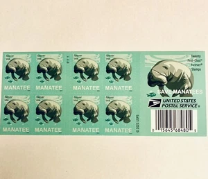 US SCOTT 5851 BOOKLET OF 20 FOREVER “SAVE MANATEES” STAMPS MNH - Picture 1 of 2