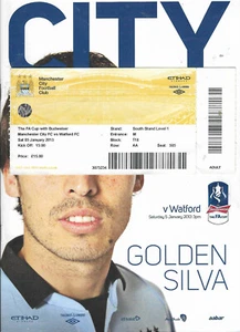 Manchester City v Watford. FACR3. 2013-2014 WITH TICKET STUB - Picture 1 of 1