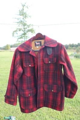 Woolrich 1940's Size 40 Buffalo Plaid Mackinaw Hunting Suit w/ Pants Lace Up VTG - Image 1 of 4