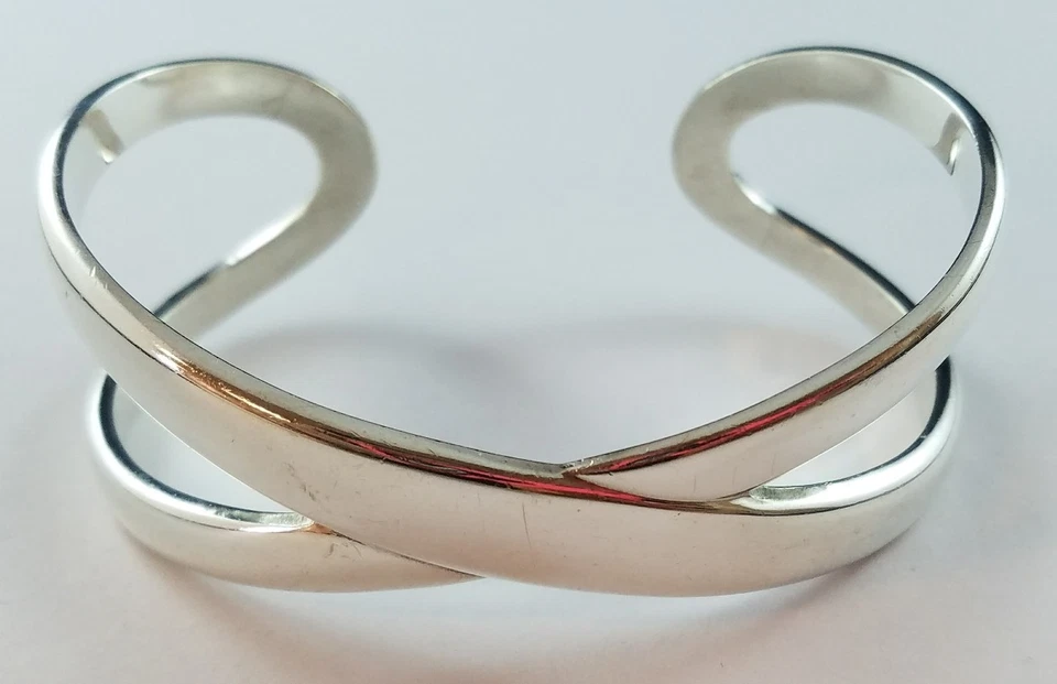 RARO RETIRADO James Avery Crossover X Brazalete Plata de Ley 7.25" Alrededor Foto 1 de 4