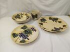 Sango Bordeaux 4928 Dinnerware set service for One FOUR PIECES Ivory w Grapes