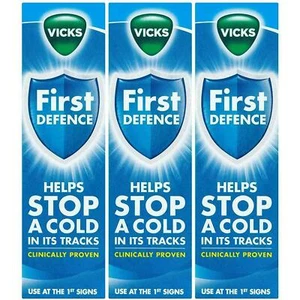 3 x Vicks First Defense Nasenspray 15ml, hilft, die Entwicklung von Virussymptomen zu stoppen