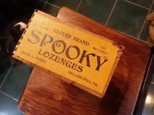 Extremely Rare Spooky Candy Lozenges Wooden Box Banned Food Coloring FDA 1959 - Picture 1 of 6
