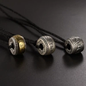 Pure Silver Pendant Men's Amulet Six Mantra Lortus Thai Vintage Pendant 1pcs - Picture 1 of 7