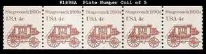 USA4 #1898A MNH PNC5 PL #4 Postkutsche 1890er - Bild 1 von 1