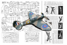 Model Airplane Plans (FF): WWII Supermarine Spitfire 1/24 Scale Rubber Powered