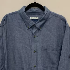 Camisa XL Magallanes Para Hombres Abotonada Azul Manga Larga Algodón Exterior Cabincore W1 - Imagen 1 de 12