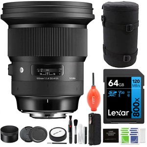 Sigma 105mm F1.4 Art DG HSM Lens for Nikon with advance Bundle 105mm Nikon Lens