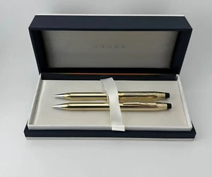 Cross Rose Century II Gold Filled Ballpoint Pen & Mechanical Pencil - Picture 1 of 19