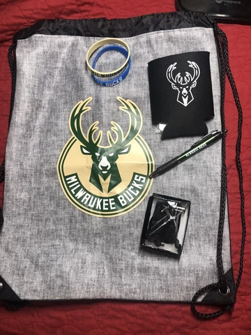 Milwaukee Bucks Lot - Backpack, Pen, Wristbands, 50th Season Cuff links Cover
