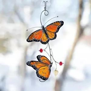 Suncatcher for Window, 2 Butterfly Stained Glass Suncatcher Hanging Color gift - Picture 1 of 12