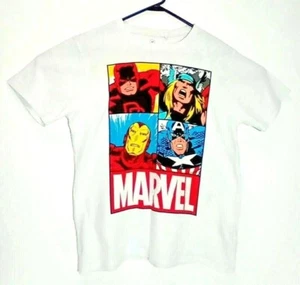 MARVEL Comics Print T shirt Size M Pit to Pit: 50 cm White. - Picture 1 of 7