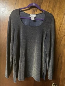 Susan Graver Style Top! Large, Slits On The Sides! Great Holiday Wear! Cute! - Picture 1 of 3