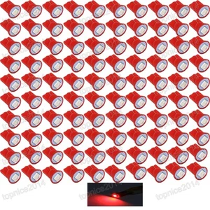100x T10 5050 W5W 1-SMD 194 168 LED Red Car Side Wedge Tail Light Lamp Bulb - Picture 1 of 2