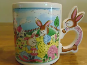 Vintage Easter Bunny Rabbit Ceramic Cup Japan - Picture 1 of 4