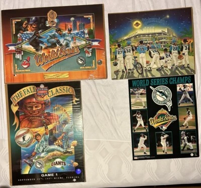 (4) 1993-1997 FLORIDA MARLINS 1997 CHAMPIONSHIP POSTER LOT 16X20, 15X25 - Image 1 of 4