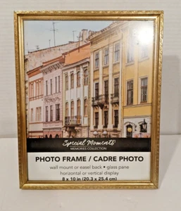 8X10" In Vintage Antique Brass Gold Photo Picture Frame Tabletop Or Wall hang - Picture 1 of 6