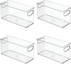 IDesign 4-Pc Recycled Plastic Small Stackable Kitchen Organizer Bin - 10''X4'' X5''