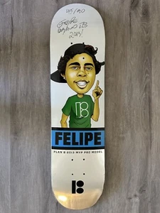 Plan B Skateboard Felipe Gustavo Signed MVP Deck, Rare, Baker, Primitive, Zero - Picture 1 of 5