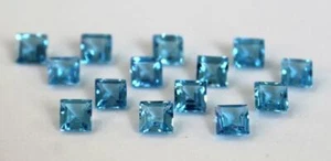 10Pc Natural Swiss Blue Topaz 6mm Cushion Faceted Cut Calibrated Loose Gemstone - Foto 1 di 7