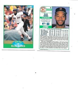 Ellis Burks 1989 Score Baseball Card #9 Lot of 2