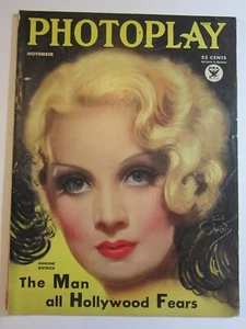 Photoplay Magazine, Nov. 1933 VG  Marlene Dietrich cover by Earl Christy! - Bild 1 von 4
