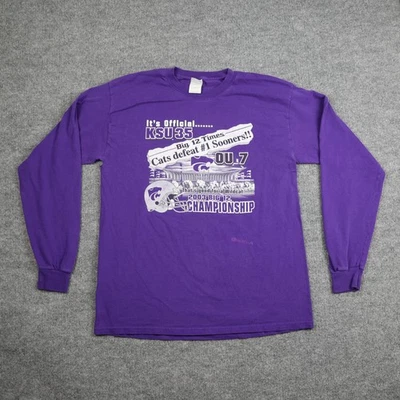 Camiseta Kansas State Wildcats Para Hombre Grande Púrpura NCAA Fútbol 2003 Big 12 Champs Foto 1 de 4