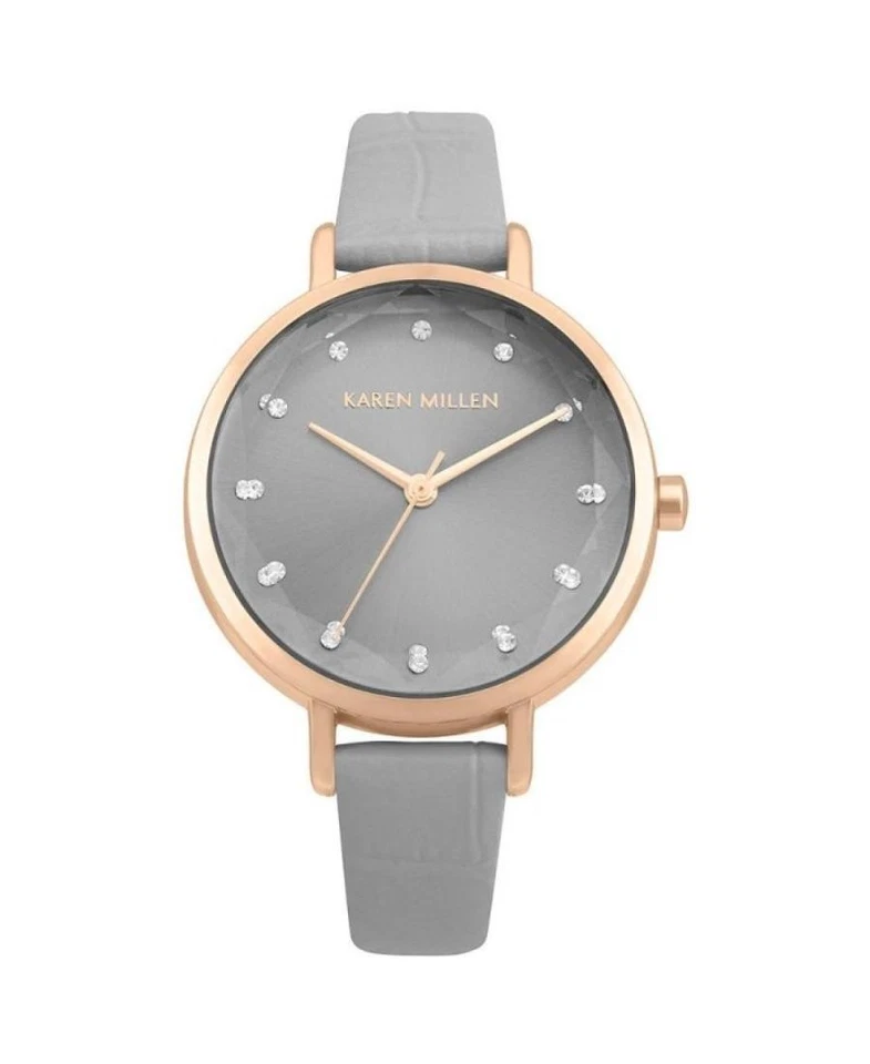 KAREN MILLEN Women Analog Quartz Casual Watch Classic Dress Silver color Dial Wa - Imagem 1 de 1