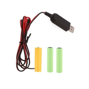 4.5V AA Fake Battery USB Power Supply Cable Cord Repalcement 3x AA LR6 Batteries - Picture 1 of 10
