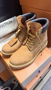 Auth Men’s Louis Vuitton X Timberland Monogram LV Wheat Ankle Boot Sz 10 - Picture 1 of 9
