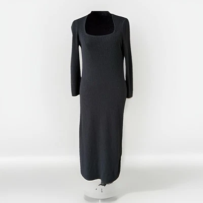 Vestido BANANA REPUBLIC Mujer Talla M Negro Tejido Midi Manga Larga Acogedor Minimalista Foto 1 de 4